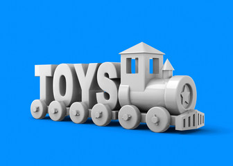 Toys Train on colorful background - 3D