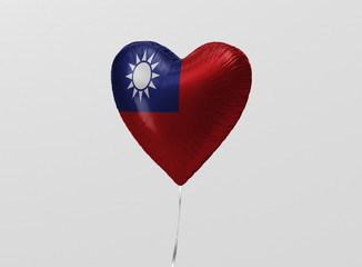 Taiwan flag in heart balloon