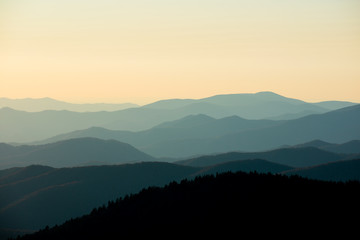 Smokey Mountains sunset from Clingman's Dome