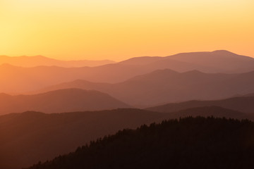 Obraz premium Smokey Mountains sunset from Clingman's Dome