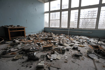 Abandoned specialized school in Chernobyl