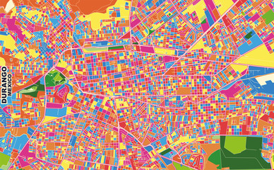 Durango, Durango, Mexico, colorful vector map
