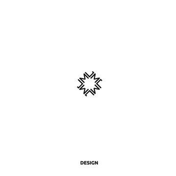 Logo letter ML in the form of a star black and white vector illustration on a white background. Suitable for mobile app, web site.