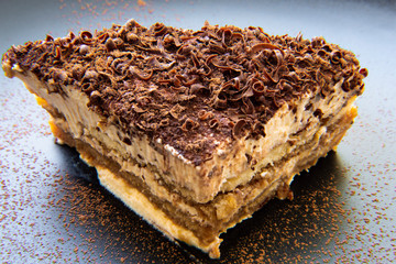 Traditional italian dessert tiramisu cake