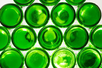 Background Made From Empty Beer Bottles