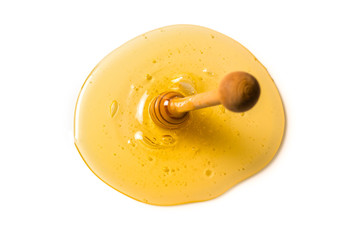 Fototapeta na wymiar Dipper with honey on a white background.
