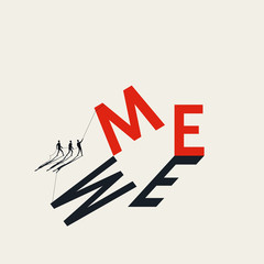 Business team vector concept. Symbol of cooperation, collaboration and success.