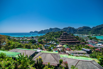 Phi phi, Thailand - January, 2020: View point of Phi Phi island ,Thailand