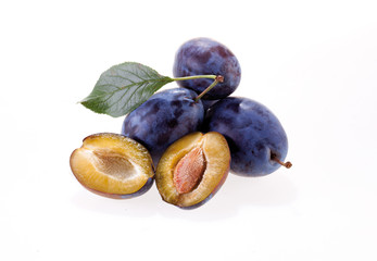 Plums isolated on a white background