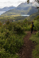 hiking in the mountains