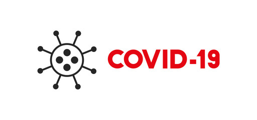 Virus Covid-19 concept inscription. Typography design logo. Coronavirus title - vector illustration. 2019-nCoV