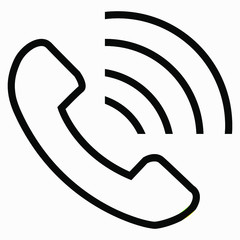 Call icon symbol isolated minimal single flat linear icon for application and info-graphic. Commercial line vector icon for websites and mobile minimalistic flat design.