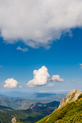 Rocky mountains and beautiful sky. Place for text