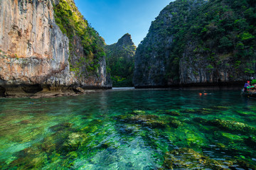 The beaches of Ko Phi Phi Islands and the Rai ley peninsula are framed by stunning limestone...