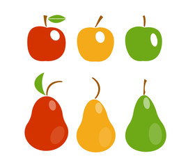 apples and pears icon set