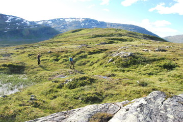 Fototapeta na wymiar Hiking in Norwegian Nature