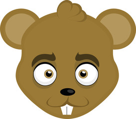 Vector illustration of the face of a mouse cartoon