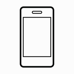 Mobile cell phone isolated minimal single flat linear icon for application and info-graphic. Commercial line vector icon for websites and mobile minimalistic flat design.