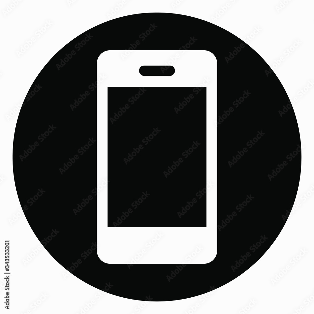 Poster smartphone icon isolated minimal single flat linear icon for application and info-graphic. commercia