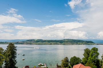 Murten, See, Murtensee, Seeufer, Mont Vully, Weinberge, Schifffahrt, Seerundfahrt, Weindorf,...