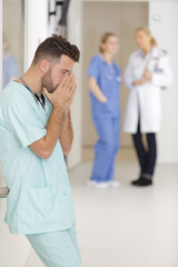 Fototapeta premium overworked doctor in his office