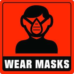 Wear Mask sign.  For Corona Virus in the work place.