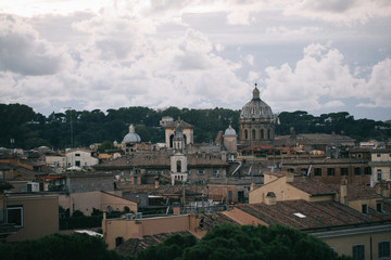 Fototapeta na wymiar View of the rooftops of Rome
