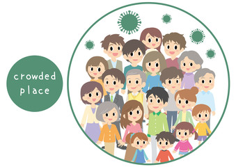 3つの密　密集場所　英語