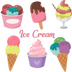 Ice cream collection summer set