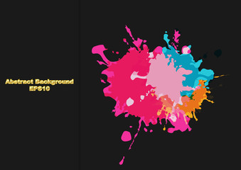 abstract splatter color desing on black color background. illustration vector design
