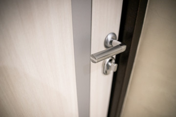 Modern, contemporary satin handle and keyhole detail