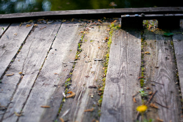 a wooden bridge near the river