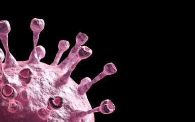 Virus cell influenza background COVID-19 3d illustration