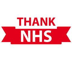 Thank You NHS! handwritten lettering on a white background. Protection campaign or measure from coronavirus, COVID-19. Quote text, hash tag or hashtag. Coronavirus, COVID 19 protection logo. Vector	