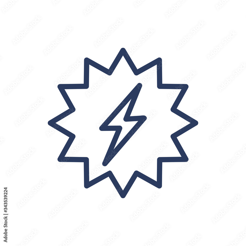 Poster electronic flash thin line icon. light, night, shot isolated outline sign. image editing and photo c