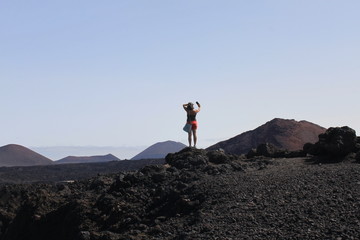 woman on lanzarote selfie