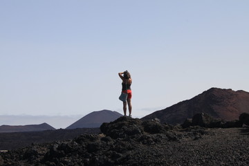 woman on lanzarote selfie