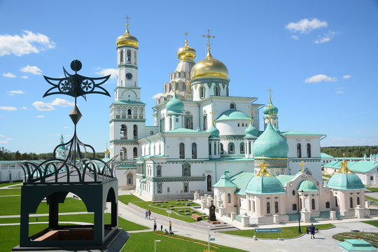 ISTRA, RUSSIA - May 7, 2018: View of New Jerusalem Monastery or Voskresensky Monastery