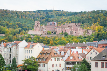 Fototapeta na wymiar The castle view in the Heidelberg city, Germany.