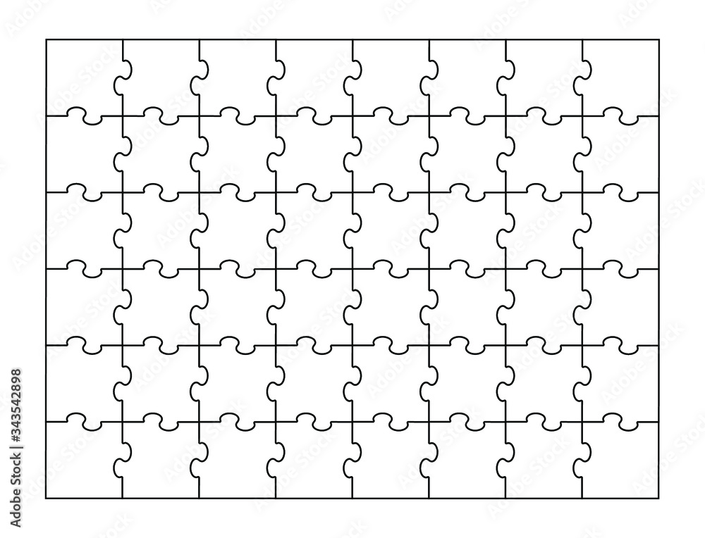 Poster set of forty eight puzzle pieces. puzzle with different types of details and the ability to move eac