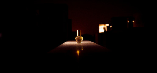 Perfume bottle at night 