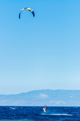 kite surfing on the sea