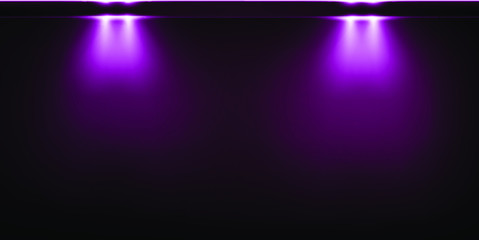 Background with glowing purple Lights. Beautiful banner design with glowing glittering lights