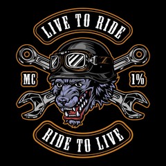 Motorcycle vintage colorful emblem