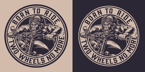 Vintage motorcycle round badge