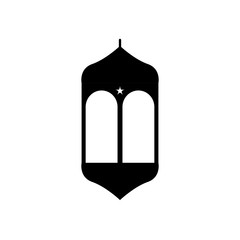 eid mubarak concept, arabic lantern icon, line style