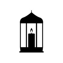 ramadan concept, traditional lantern icon, line style