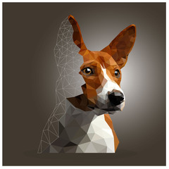 Dog breed Jack Russell Terrier polygonal