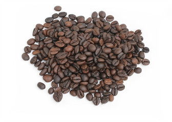 Preparation for a coffee menu is made from coffee beans for background and textures.