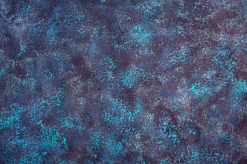 Beautiful abstract grunge decorative stucco wall background. Art stylized texture banner. Vintage plaster texture. Rough strokes. Blue.